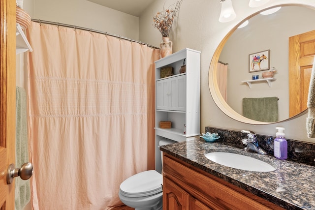 22841 Gateway Dr, Box Elder, SD 57719 - bathroom with toilet, vanity, and a shower with curtain