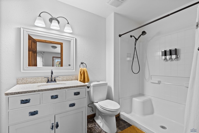 6401 Mountain Meadow Rd, Black Hawk, SD 57718 - full bathroom featuring a shower with shower curtain, toilet, and vanity