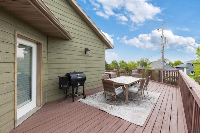 6401 Mountain Meadow Rd, Black Hawk, SD 57718 - wooden deck with outdoor dining space and grilling area