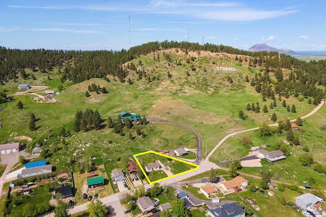 1523 Hope St, Sturgis, SD 57785 - aerial view of property's location featuring a forest and property parcel outlined