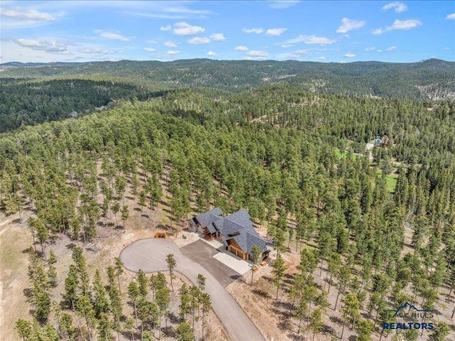 11311 Overlook Ct, Lead, SD 57754 - view from above of property with a forest and a mountainous background