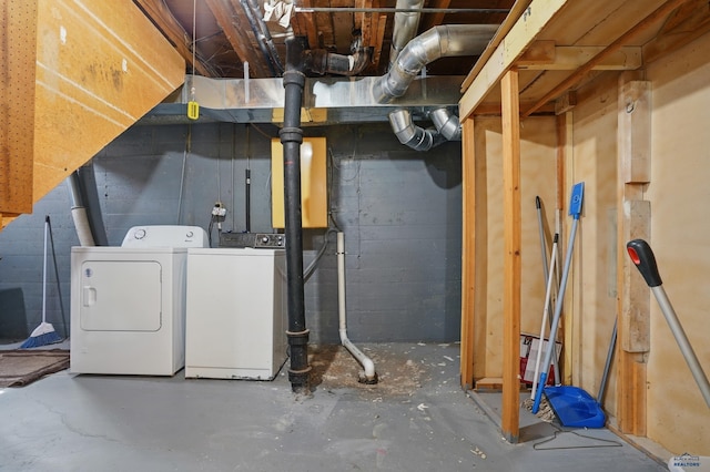 1905 5th St, Rapid City, SD 57701 - unfinished basement with washing machine and clothes dryer