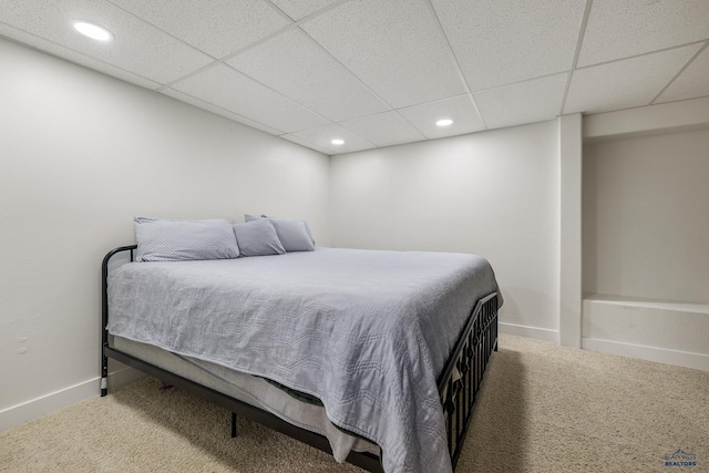 814 Flormann, Rapid City, SD 57701 - carpeted bedroom featuring recessed lighting, a paneled ceiling, and baseboards