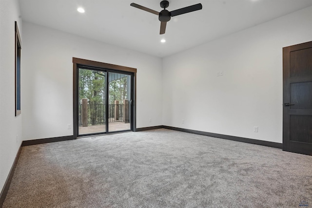 12290 Prairie View Loop, Whitewood, SD 57793 - empty room featuring carpet floors, ceiling fan, baseboards, and recessed lighting