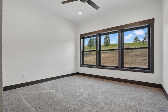 12290 Prairie View Loop, Whitewood, SD 57793 - carpeted spare room with baseboards, ceiling fan, and recessed lighting