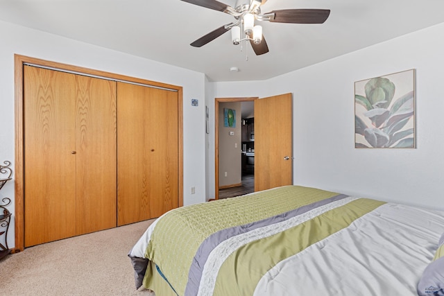 2503 Shad, Rapid City, SD 57703 - bedroom featuring a closet, carpet, and a ceiling fan