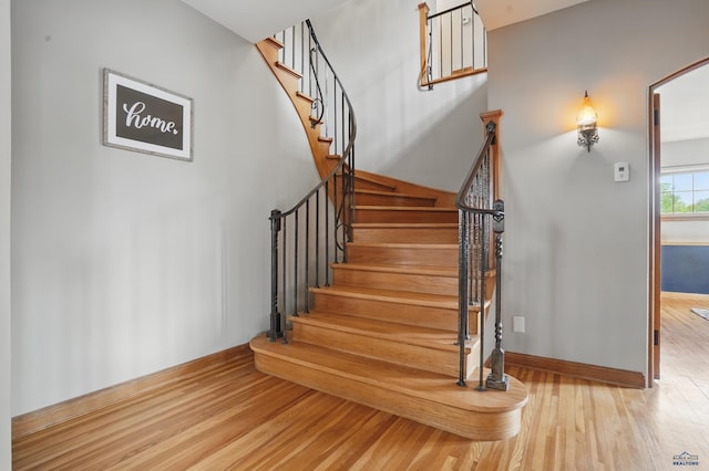 902 Fulton St, Rapid City, SD 57701 - staircase with wood finished floors