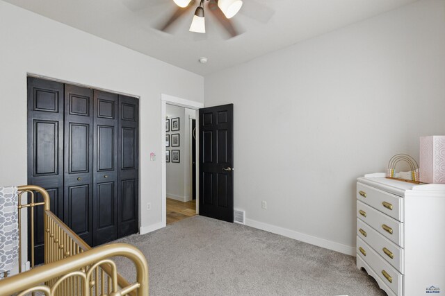 7155 Mulberry Dr, Summerset, SD 57718 - bedroom featuring light colored carpet, baseboards, and a ceiling fan