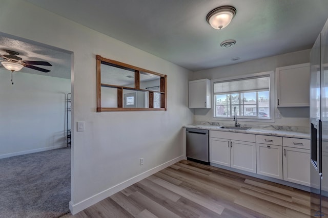 426 E Oakland, Rapid City, SD 57701 - kitchen featuring dishwasher, a sink, and white cabinets