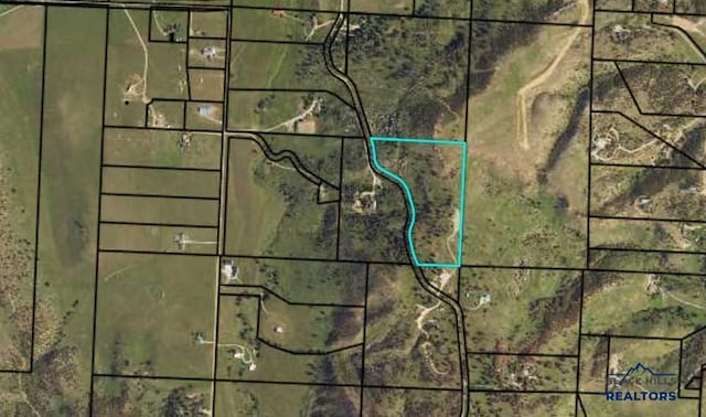 14450 Edgewood Pl, Piedmont, SD 57769 - aerial overview of property's location featuring property boundaries highlighted