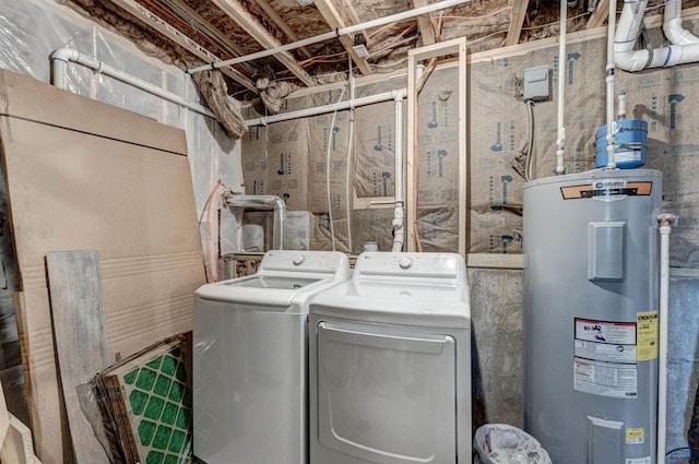 3553 Blackpowder Rd, Rapid City, SD 57703 - laundry room featuring water heater and separate washer and dryer