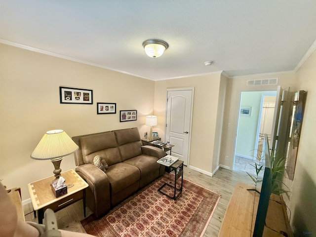 1222 Foothill Dr, Spearfish, SD 57783 - living room featuring wood finished floors, ornamental molding, and baseboards