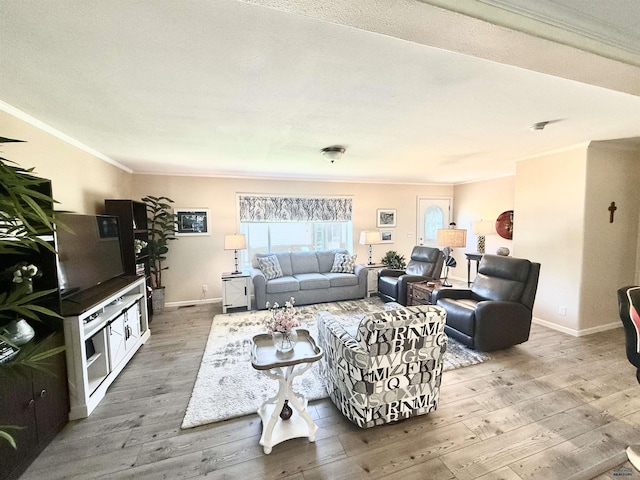1222 Foothill Dr, Spearfish, SD 57783 - living room with crown molding, wood-type flooring, and baseboards