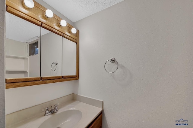 3112 Flint Dr, Rapid City, SD 57702 - bathroom with a textured ceiling and vanity