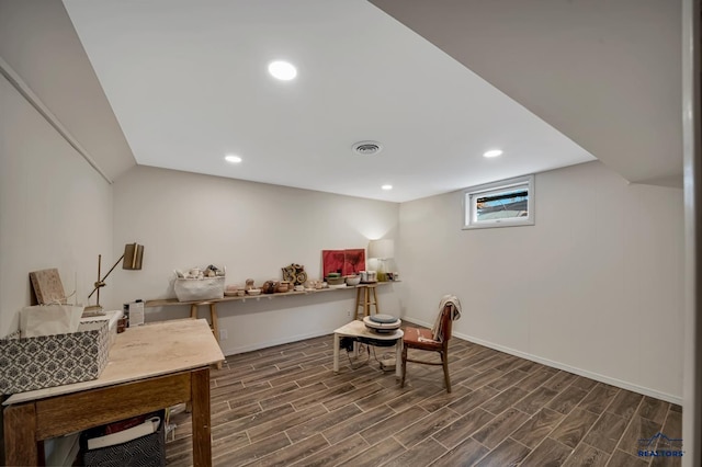 3112 Flint Dr, Rapid City, SD 57702 - sitting room featuring wood finished floors, baseboards, and recessed lighting