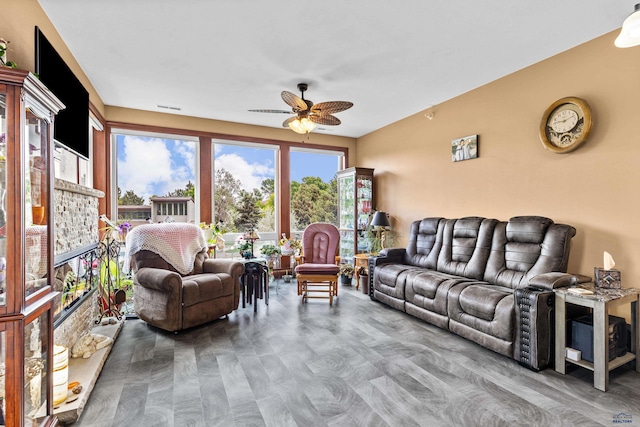 4035 Fairway Hills Dr, Rapid City, SD 57702 - living area with a ceiling fan