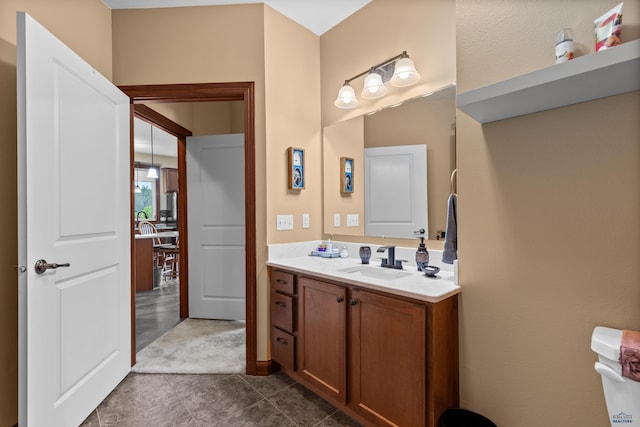 4035 Fairway Hills Dr, Rapid City, SD 57702 - bathroom featuring vanity, tile patterned flooring, and toilet