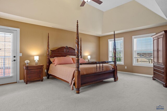 1120 S Regency Ct, Rapid City, SD 57702 - bedroom with light carpet, access to outside, baseboards, and a ceiling fan