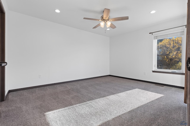 1740 Harmony Heights Ln, Rapid City, SD 57702 - unfurnished room with carpet, recessed lighting, ceiling fan, and baseboards