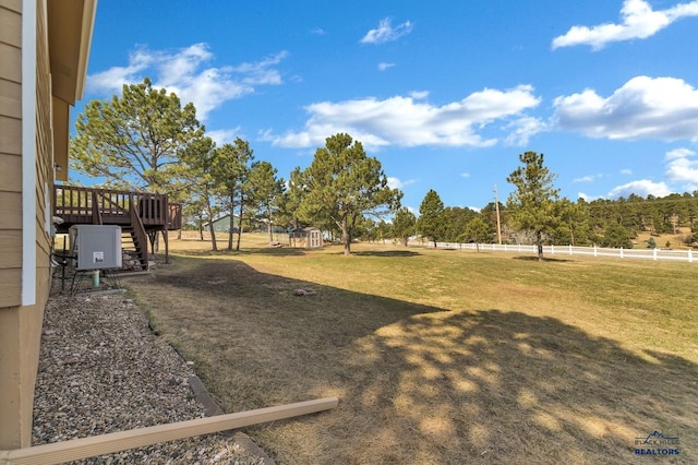 5588 Barberry Cir, Rapid City, SD 57702 - view of yard featuring stairs and a wooden deck