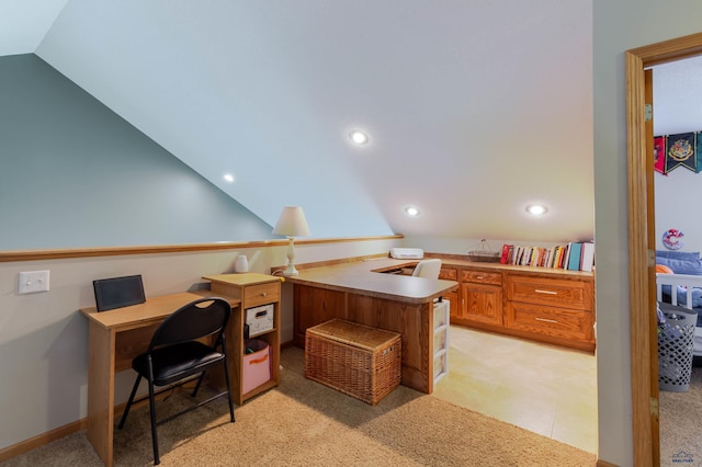 4941 Springtree Ct, Rapid City, SD 57702 - home office with lofted ceiling and recessed lighting