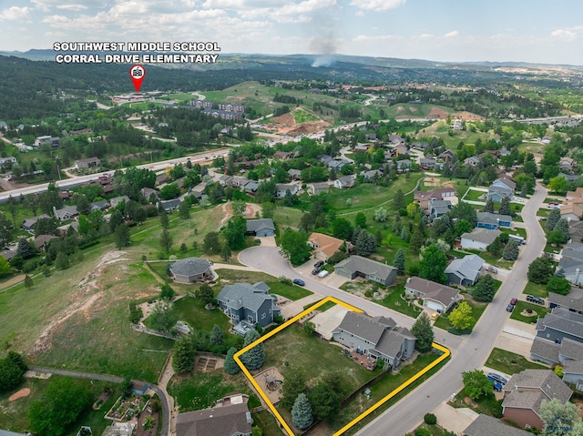 4941 Springtree Ct, Rapid City, SD 57702 - aerial perspective of suburban area with property boundaries highlighted