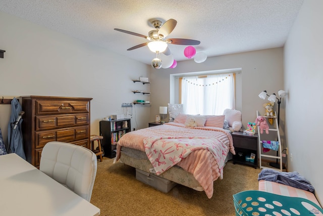 4941 Springtree Ct, Rapid City, SD 57702 - bedroom with carpet flooring, a textured ceiling, and ceiling fan
