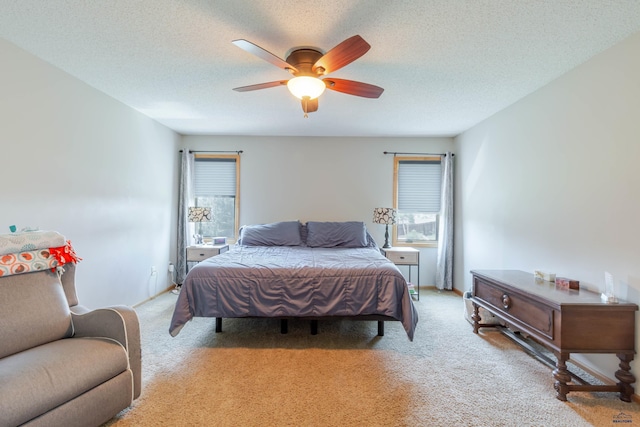 4941 Springtree Ct, Rapid City, SD 57702 - bedroom featuring light colored carpet, a textured ceiling, and ceiling fan
