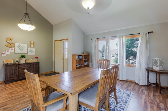 4941 Springtree Ct, Rapid City, SD 57702 - dining room featuring light wood-style flooring, ceiling fan, and high vaulted ceiling