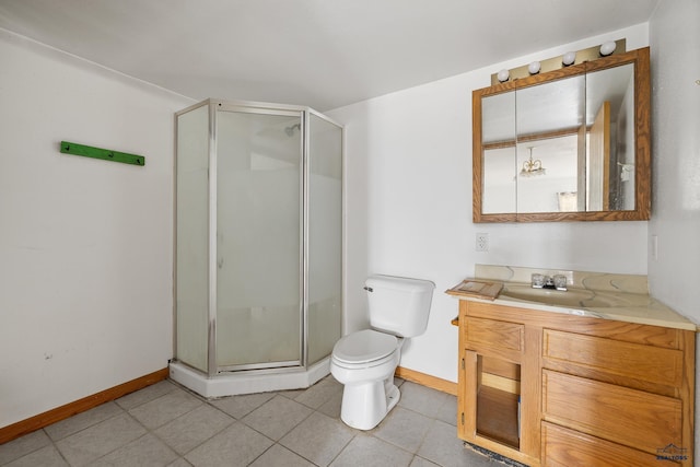 5400 Cedar Dr, Black Hawk, SD 57718 - full bath with vanity, a shower stall, and tile patterned flooring