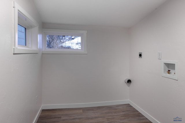 807 Addie St Unit 807Upper, Addie, Lead, SD 57754 - laundry area with hookup for an electric dryer, washer hookup, and dark wood finished floors