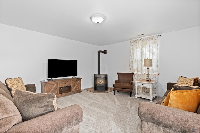 6401 Mountain Meadow Rd, Black Hawk, SD 57718 - carpeted living area featuring a wood stove