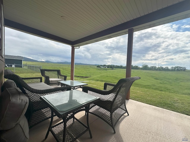 215 Aurora Ave, Spearfish, SD 57783 - view of patio / terrace featuring a view of countryside