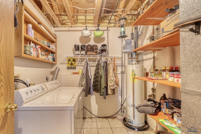 20 Mcmasters Dr, Deadwood, SD 57732 - laundry room with gas water heater, independent washer and dryer, and light tile patterned floors