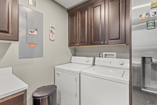 5642 Bob Ln, Black Hawk, SD 57718 - laundry area with electric panel, cabinet space, and washer and clothes dryer