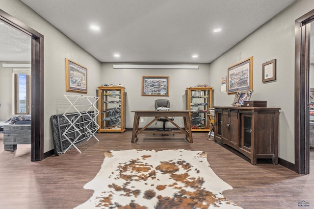 5642 Bob Ln, Black Hawk, SD 57718 - home office with wood finished floors and recessed lighting