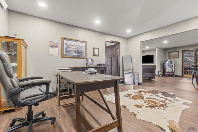 5642 Bob Ln, Black Hawk, SD 57718 - office area with wood finished floors and recessed lighting