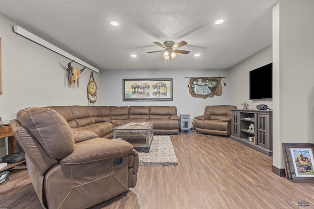 5642 Bob Ln, Black Hawk, SD 57718 - living room with ceiling fan, recessed lighting, and wood finished floors