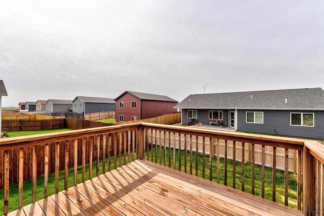 613 Civil Way, Box Elder, SD 57719 - wooden terrace with a fenced backyard and a residential view