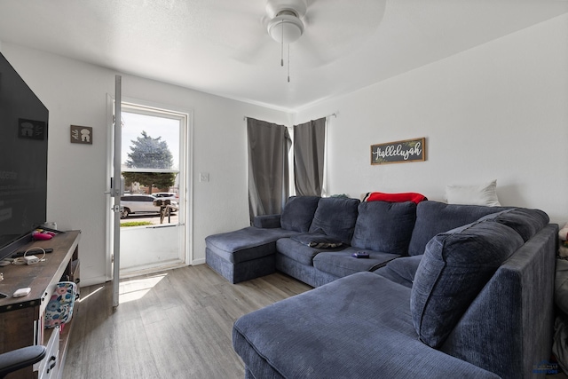 911 Haines Ave, Rapid City, SD 57701 - living room featuring wood finished floors and ceiling fan