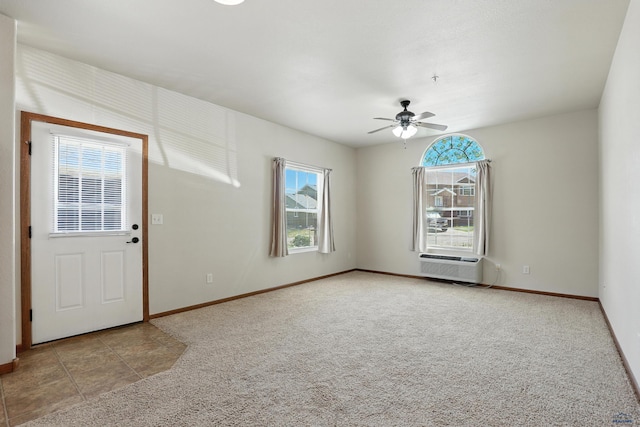 756 Earleen St Unit D, Rapid City, SD 57701 - spare room with carpet floors, plenty of natural light, ceiling fan, and cooling unit