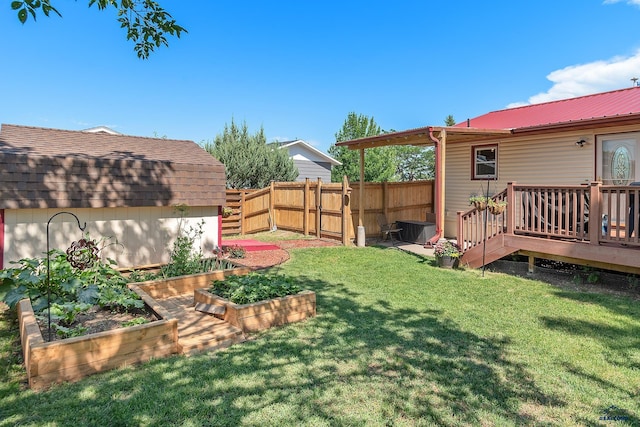 2613 Moose Dr, Sturgis, SD 57785 - view of yard with a garden, a shed, and a deck