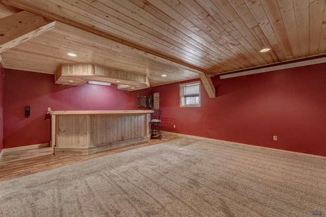 23217 Carbon Loop, Rapid City, SD 57702 - indoor dry bar with wooden ceiling, carpet, and recessed lighting