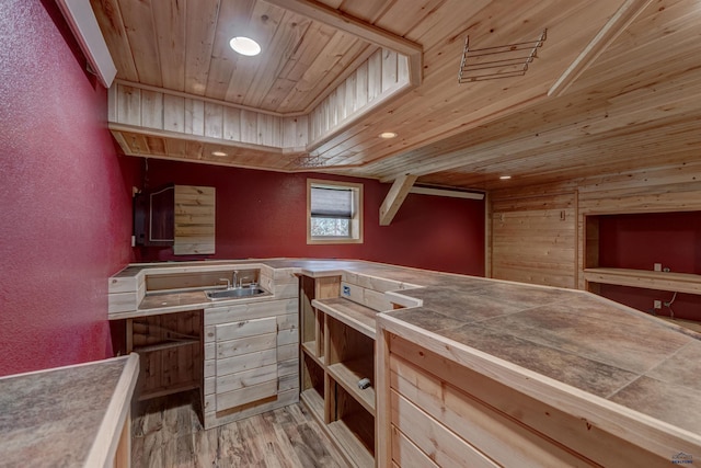 23217 Carbon Loop, Rapid City, SD 57702 - bar area with wooden ceiling, wood finished floors, and recessed lighting