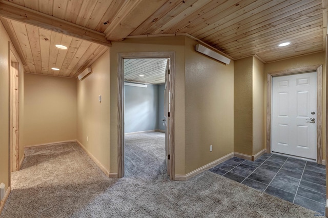 23217 Carbon Loop, Rapid City, SD 57702 - entryway featuring wood ceiling, recessed lighting, and dark colored carpet