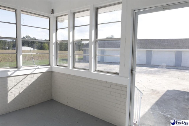 view of unfurnished sunroom