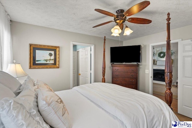 3109 Stillwater Ln, Florence, SC 29501 - bedroom with a textured ceiling and ceiling fan