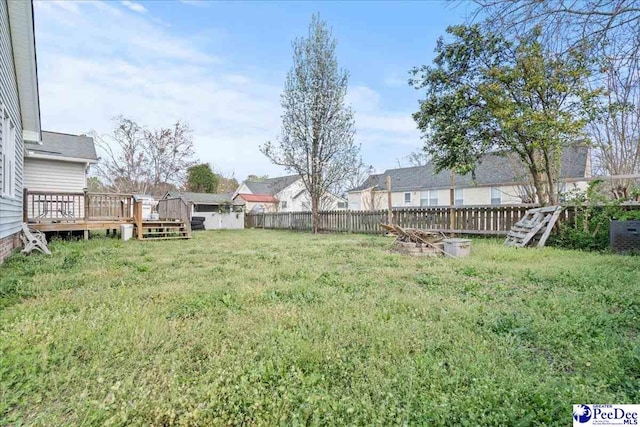 316 Magna Carta Rd, Florence, SC 29501 - view of yard with a fenced backyard and a deck