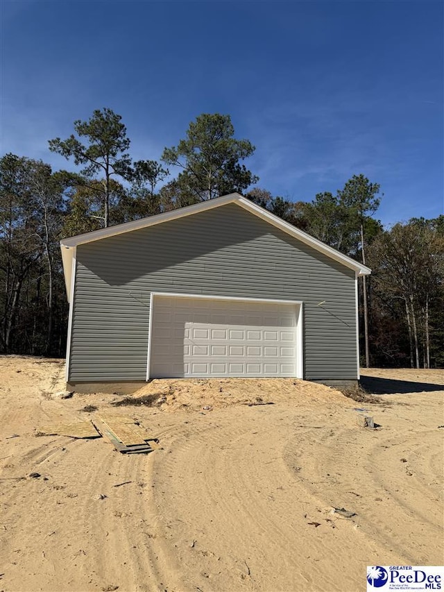 view of garage