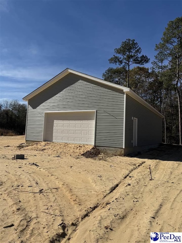 view of garage